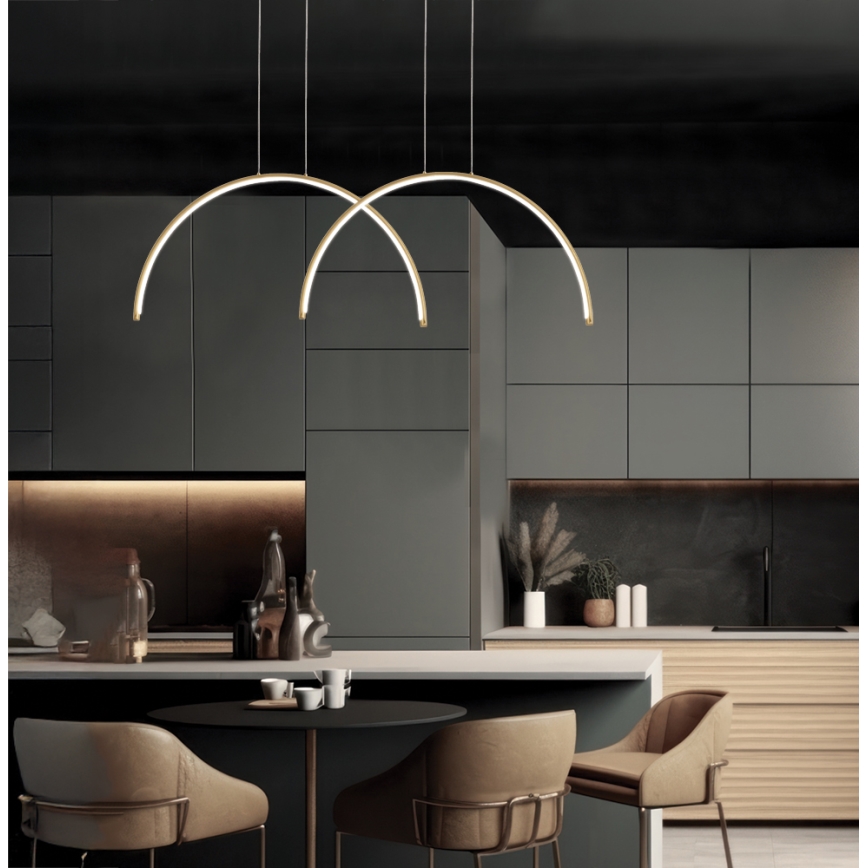 Lustre LED suspendu sur câble MEGAN LED/39W/230V, doré