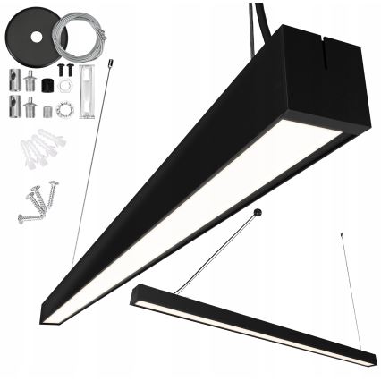 Lustre LED suspendu sur câble / plafonnier LED / 44W/230V 6000K 120 cm noir