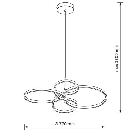 Lustre LED suspendu sur câble RIBBON LED/37W/230V 4000K noir
