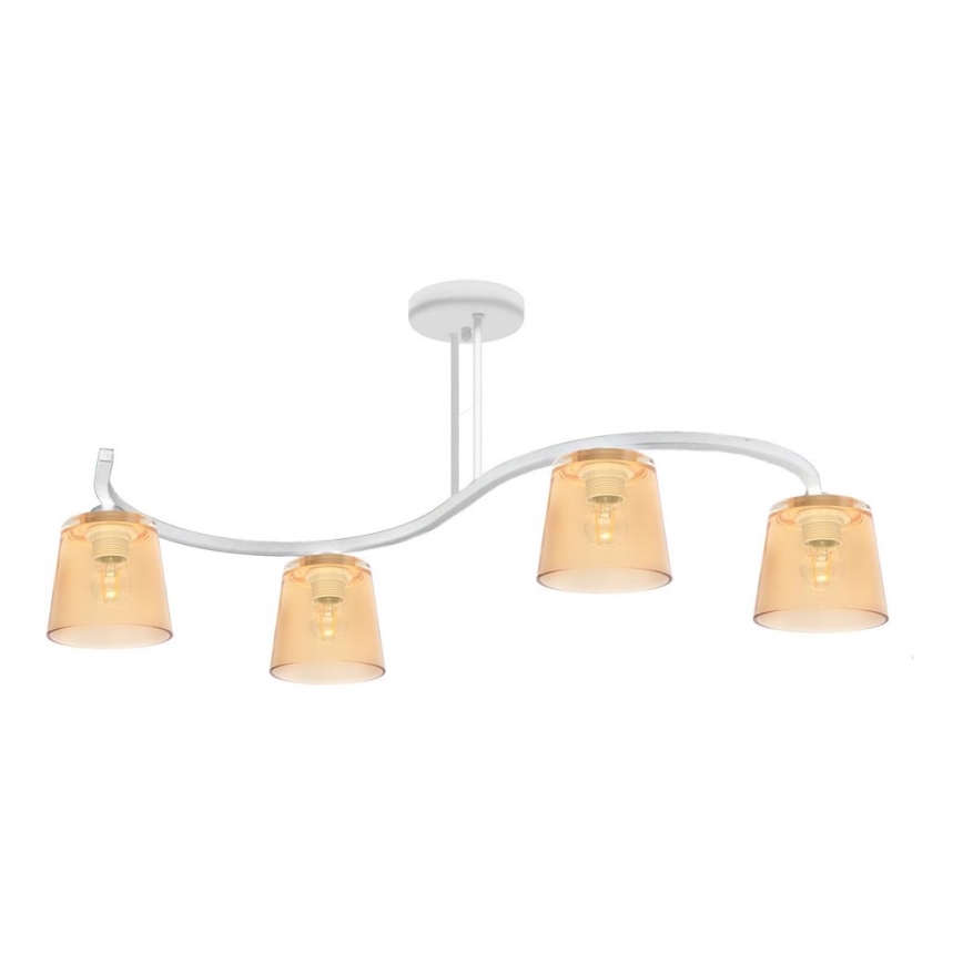 Lustre LUCEA 4xE27/15W/230V blanc/orange
