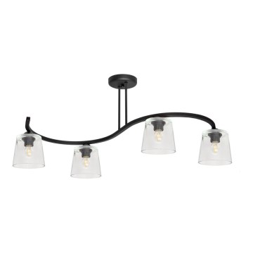 Lustre LUCEA 4xE27/15W/230V noir/transparent