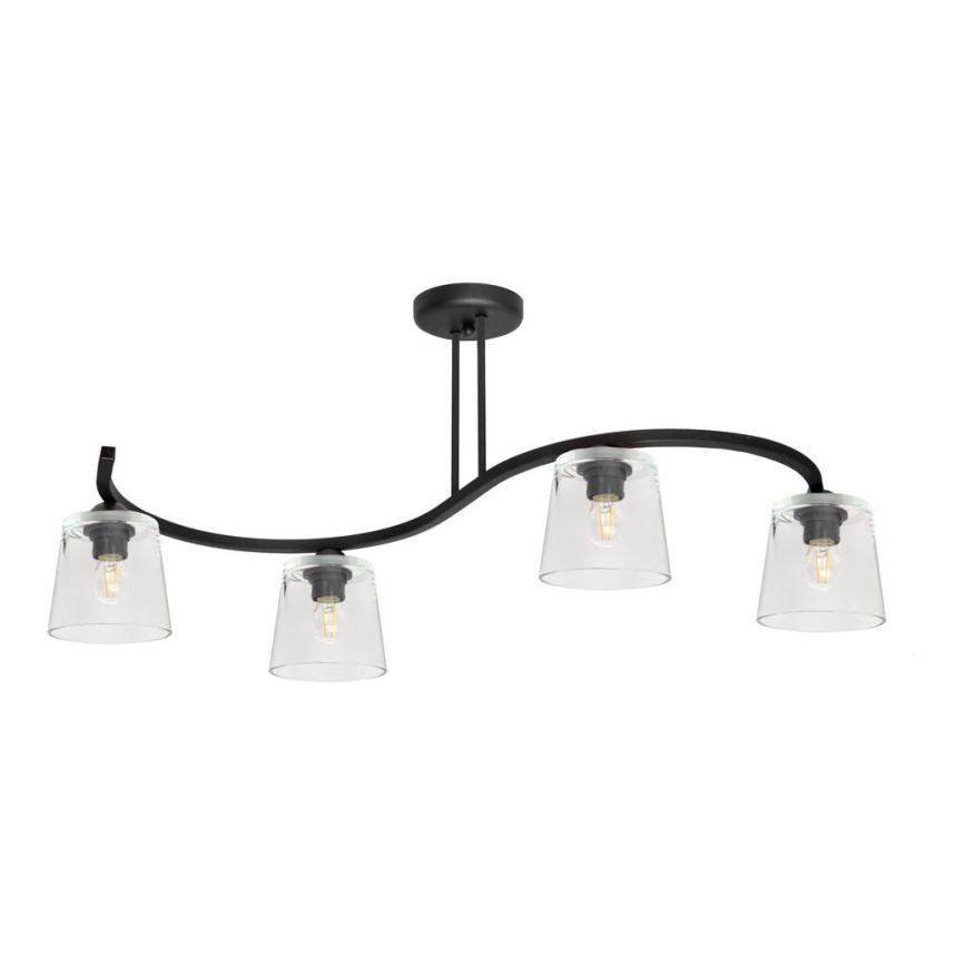 Lustre LUCEA 4xE27/15W/230V noir/transparent