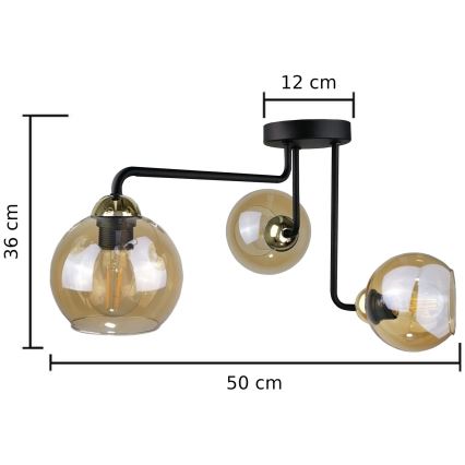 Lustre MONDE GOLD 3xE27/60W/230V