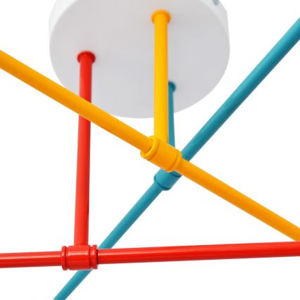 Lustre monté en surface CAMBRIDGE 6xE27/20W/230V bleu/rouge/orange