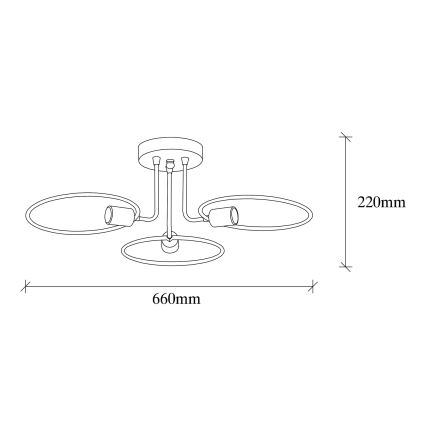 Lustre monté en surface CIRCLE 3xE27/40W/230V