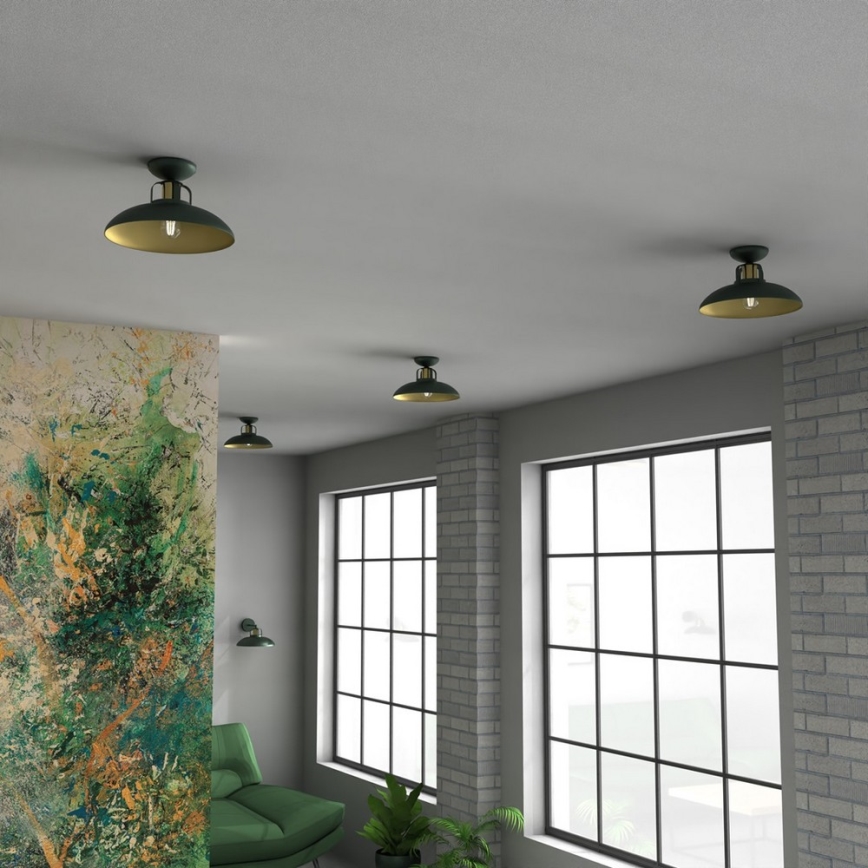 Lustre monté en surface FELIX 1xE27/60W/230V vert