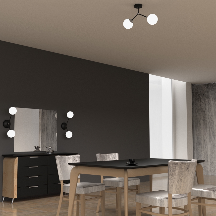 Lustre monté en surface JOY 2xE14/40W/230V noir/chrome brillant