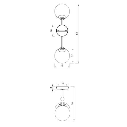 Lustre monté en surface JOY 2xE14/40W/230V noir/chrome brillant