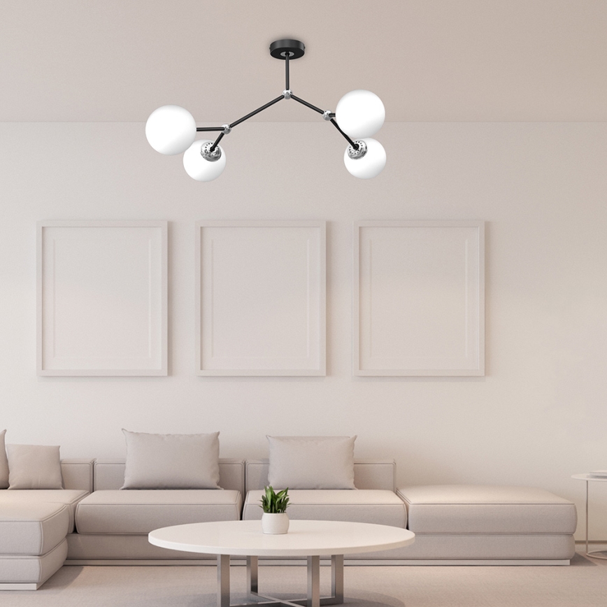 Lustre monté en surface JOY 4xE14/40W/230V noir/chrome brillant