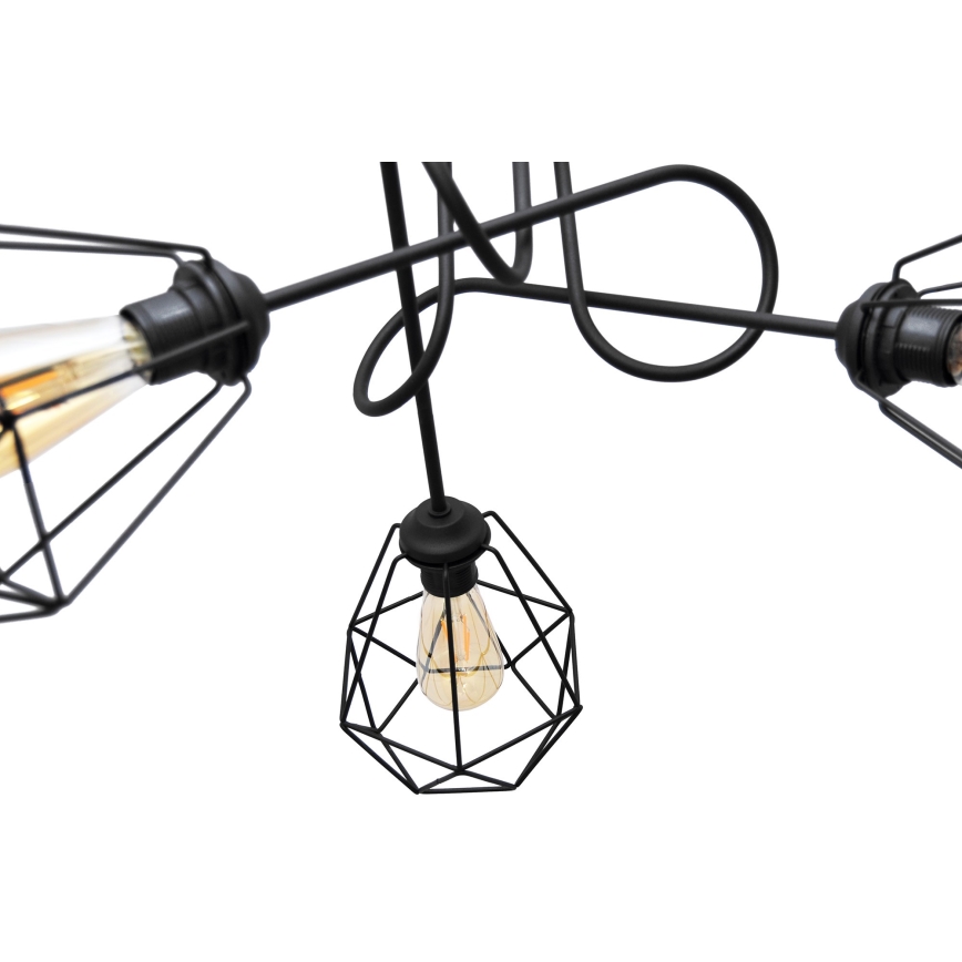 Lustre monté en surface KARO 3xE27/15W/230V noir