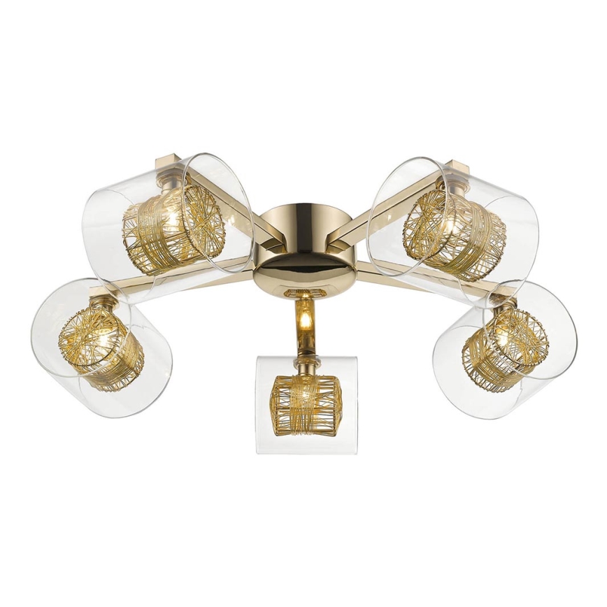 Lustre monté en surface KLASS 5xG9/3W/230V doré