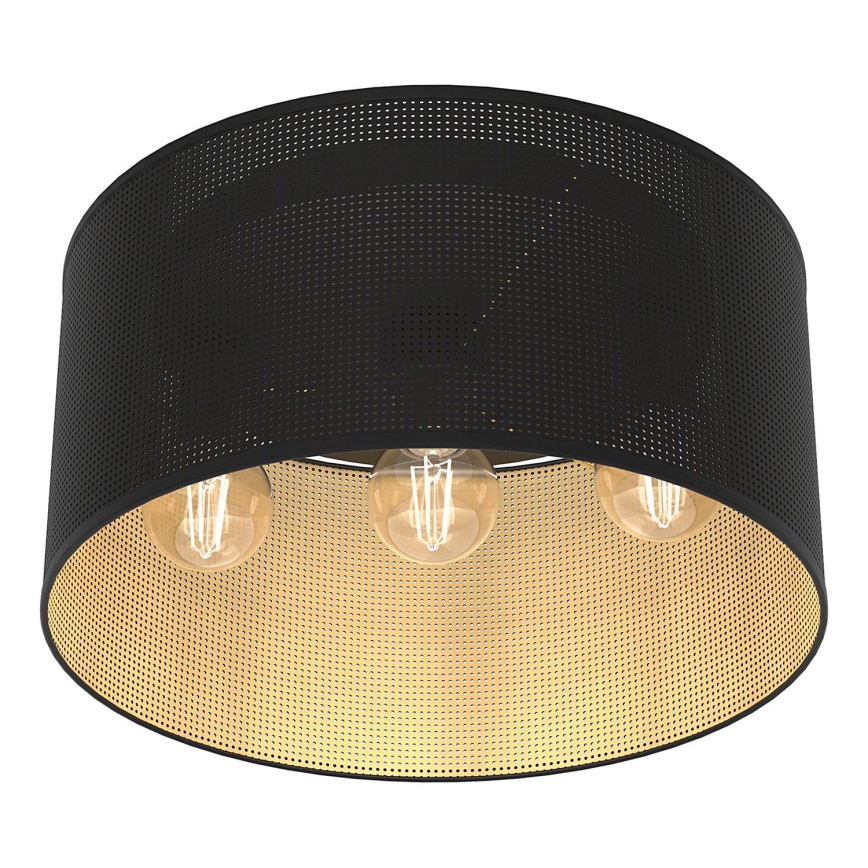 Lustre monté en surface LOFT SHADE 3xE27/60W/230V noir/doré