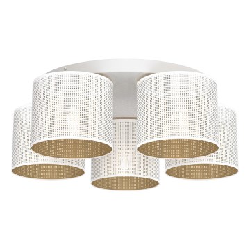 Lustre monté en surface LOFT SHADE 5xE27/60W/230V blanc/doré