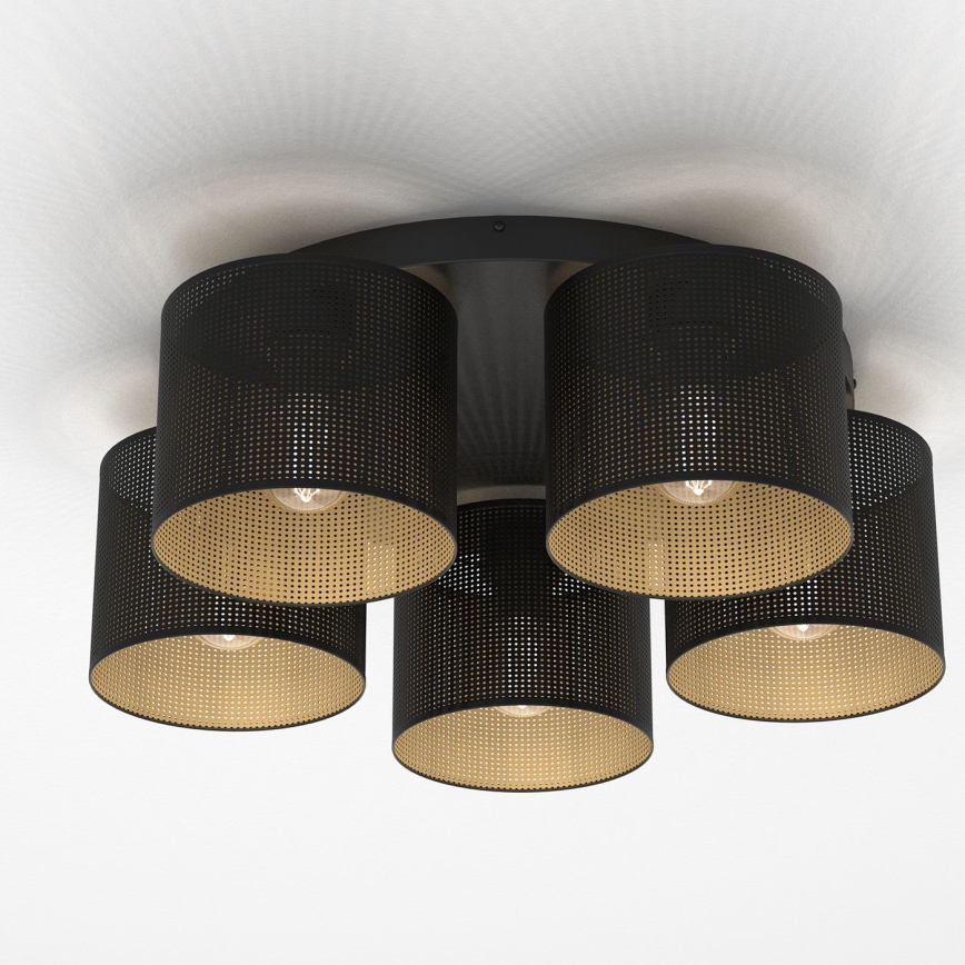 Lustre monté en surface LOFT SHADE 5xE27/60W/230V noir/doré