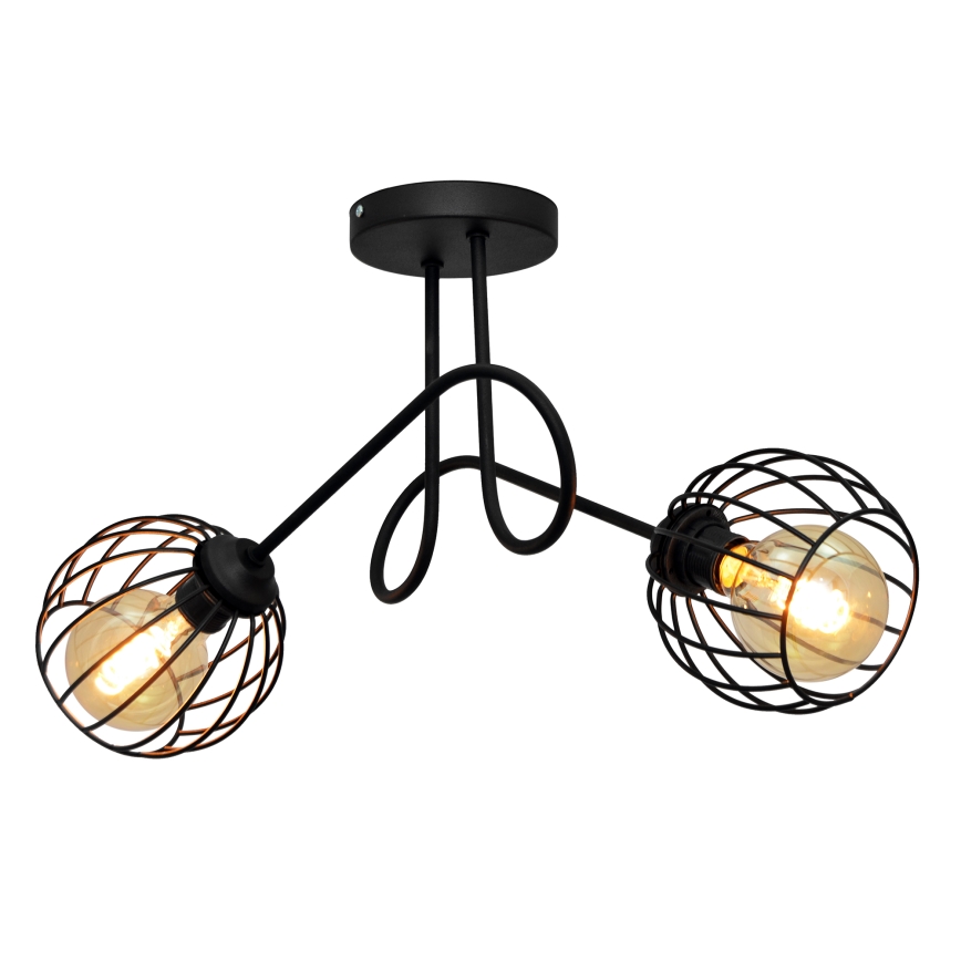 Lustre monté en surface OXFORD 2xE27/15W/230V noir