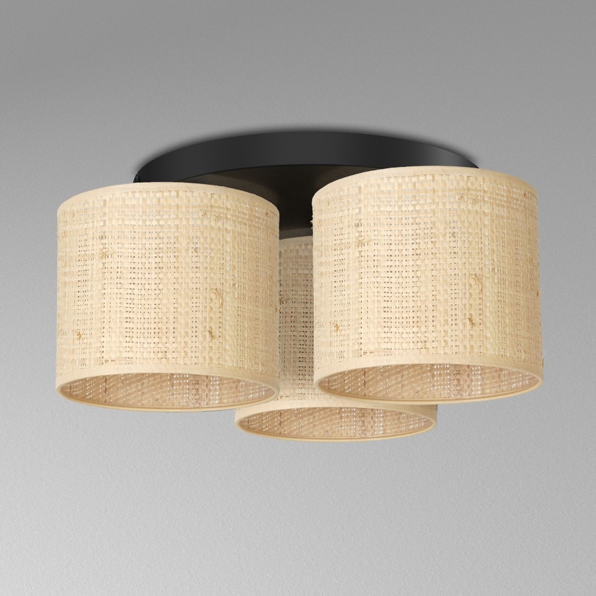 Lustre monté en surface RATTAN 3xE27/60W/230V rotin