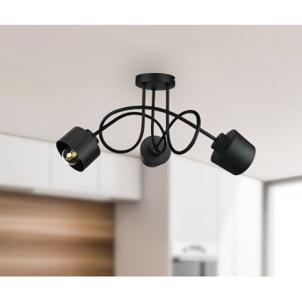 Lustre monté en surface SIMPLY BLACK 3xE27/60W/230V