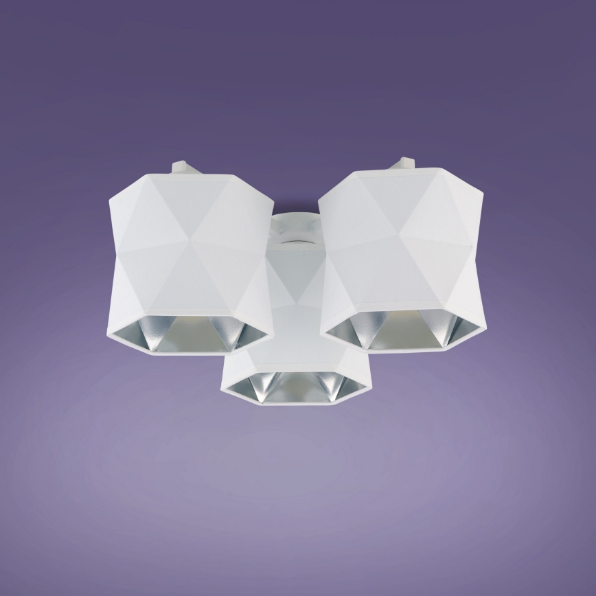 Lustre monté en surface SIRO 3xE27/15W/230V blanc/argenté