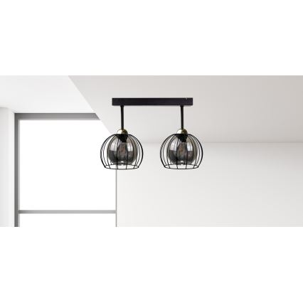Lustre monté en surface SOLO BLACK 2xE27/60W/230V noir/doré