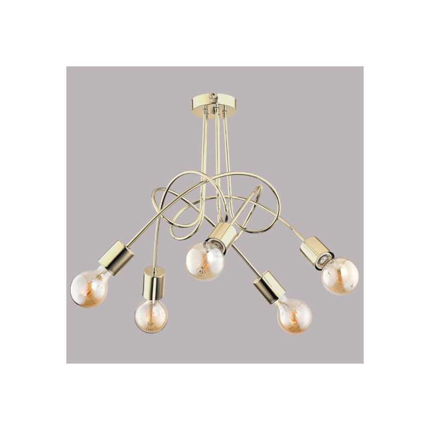 Lustre monté en surface TANGO 5xE27/60W/230V doré
