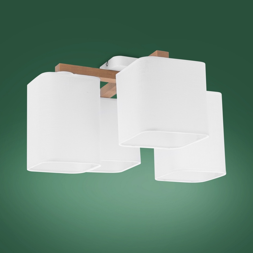 Lustre monté en surface TORA 4xE27/15W/230V blanc
