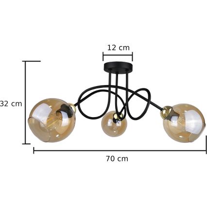 Lustre monté en surface VENUS GOLD 3xE27/60W/230V