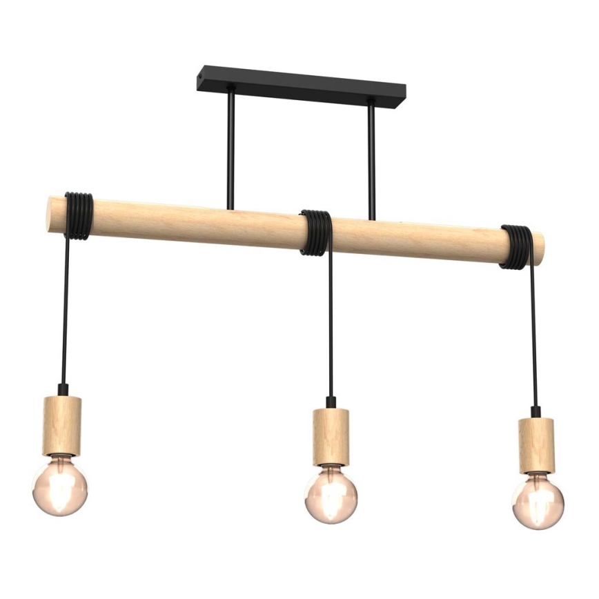 Lustre monté en surface VIGA 3xE27/60W/230V bois