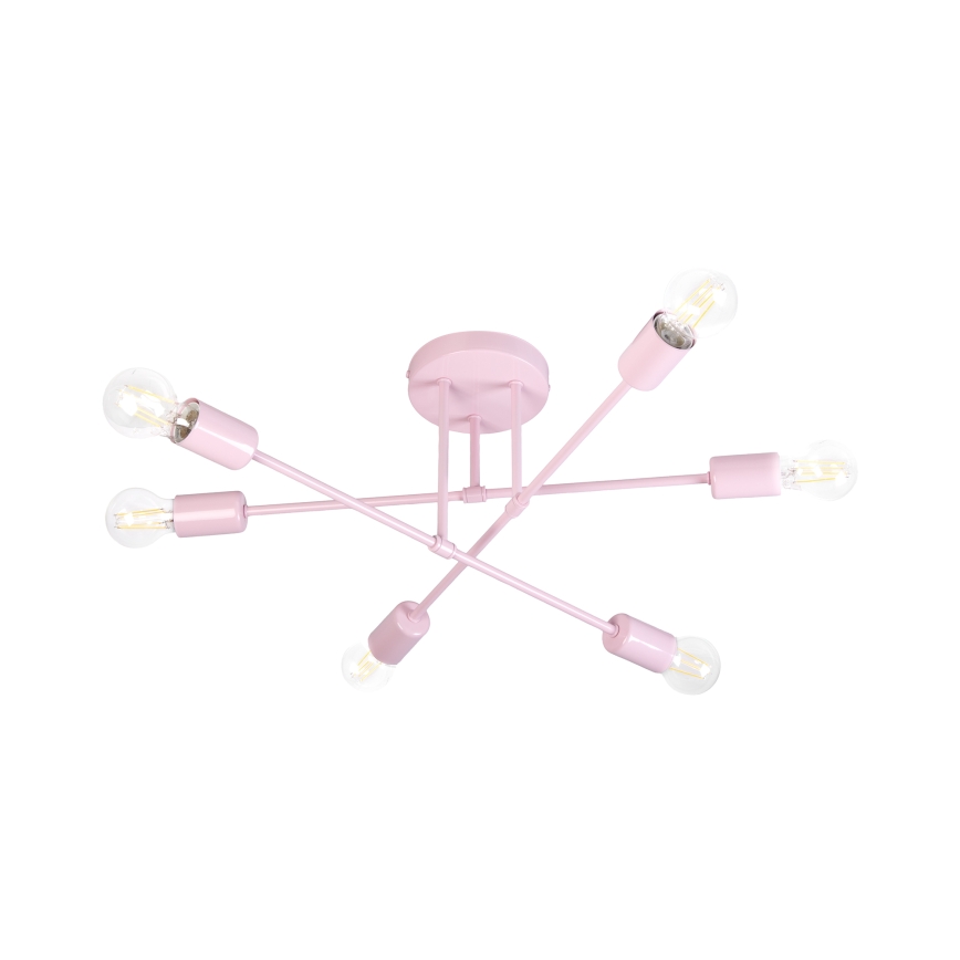 Lustre plafonnier CAMBRIDGE 6xE27/15W/230V rose