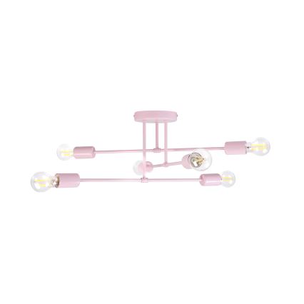 Lustre plafonnier CAMBRIDGE 6xE27/15W/230V rose