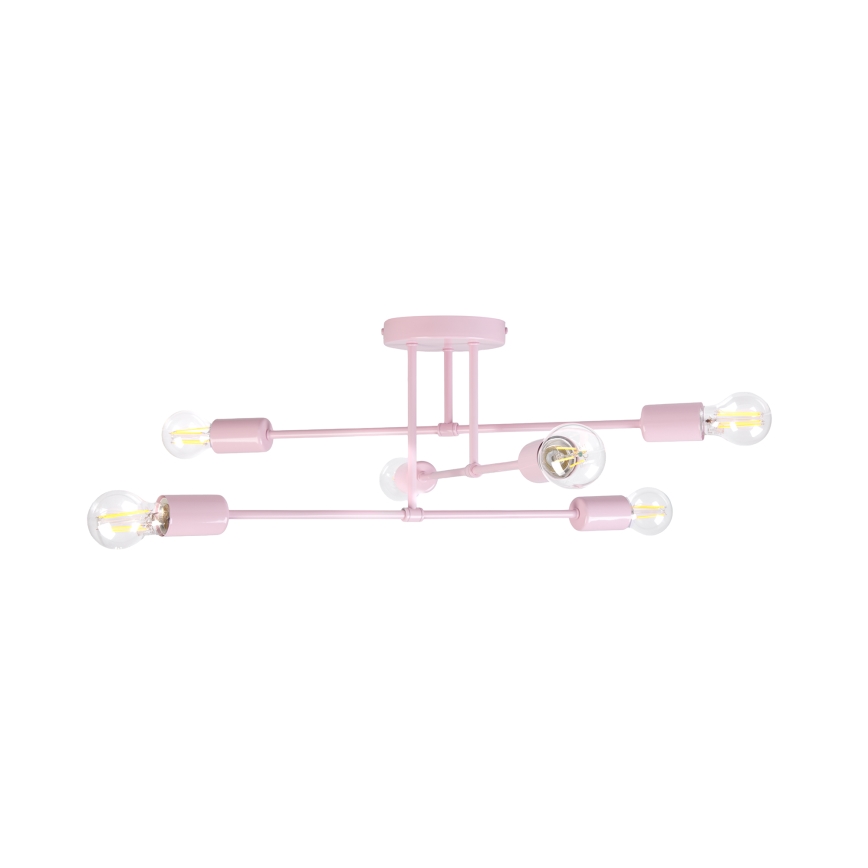 Lustre plafonnier CAMBRIDGE 6xE27/15W/230V rose