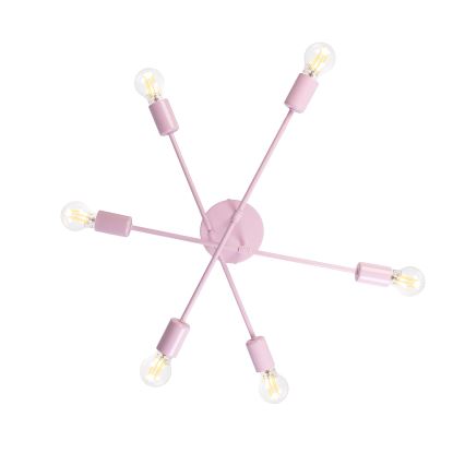 Lustre plafonnier CAMBRIDGE 6xE27/15W/230V rose