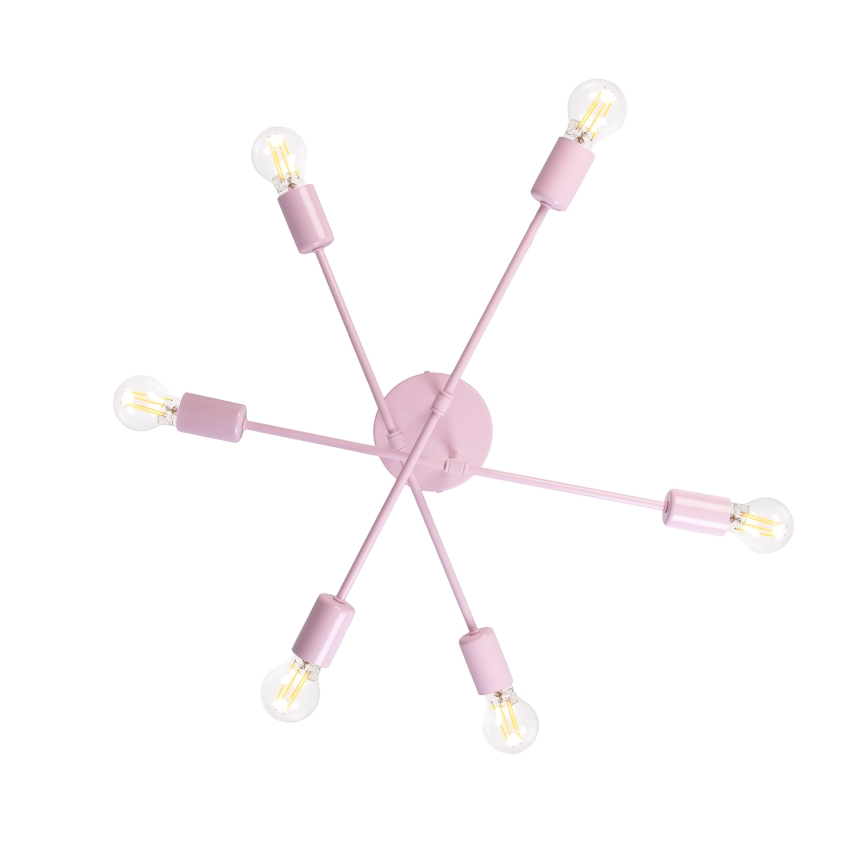 Lustre plafonnier CAMBRIDGE 6xE27/15W/230V rose