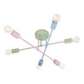 Lustre plafonnier CAMBRIDGE 6xE27/15W/230V vert/bleu/rose