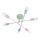 Lustre plafonnier CAMBRIDGE 6xE27/15W/230V vert/bleu/rose