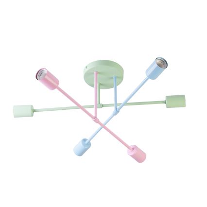 Lustre plafonnier CAMBRIDGE 6xE27/15W/230V vert/bleu/rose