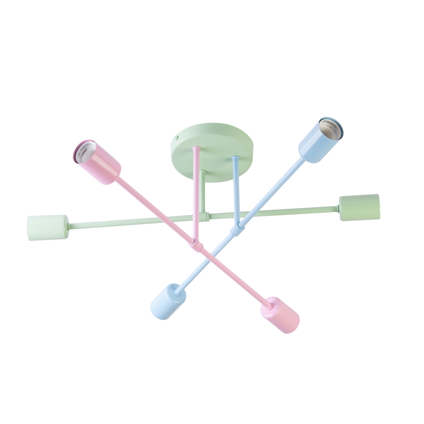 Lustre plafonnier CAMBRIDGE 6xE27/15W/230V vert/bleu/rose
