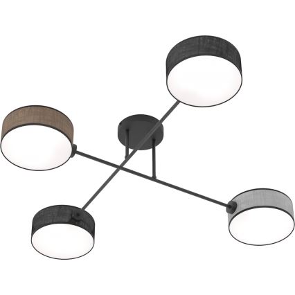 Lustre plafonnier MAGA 4xE14/10W/230V noir/marron/gris