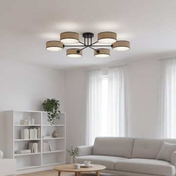 Lustre plafonnier MAGA 6xE14/10W/230V beige