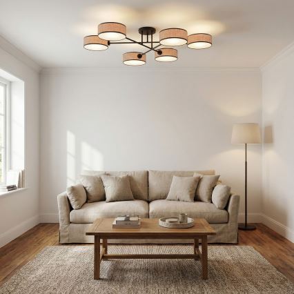 Lustre plafonnier MAGA 6xE14/10W/230V beige