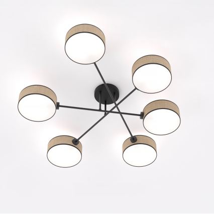 Lustre plafonnier MAGA 6xE14/10W/230V beige