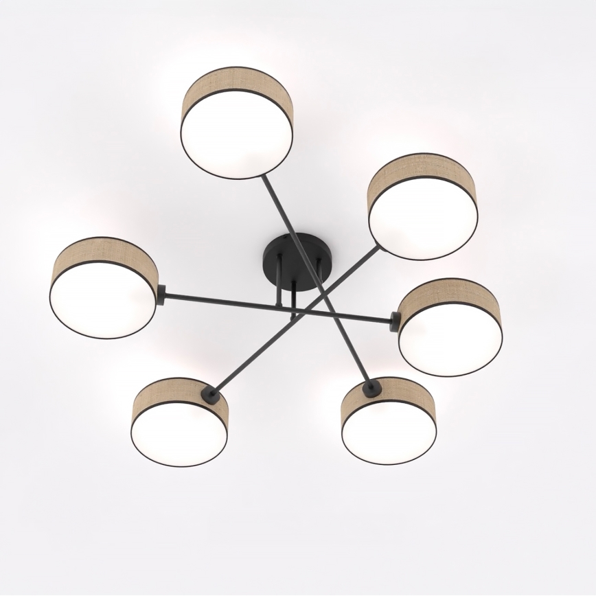 Lustre plafonnier MAGA 6xE14/10W/230V beige