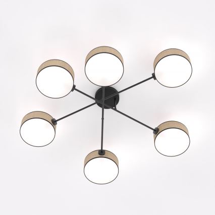 Lustre plafonnier MAGA 6xE14/10W/230V beige