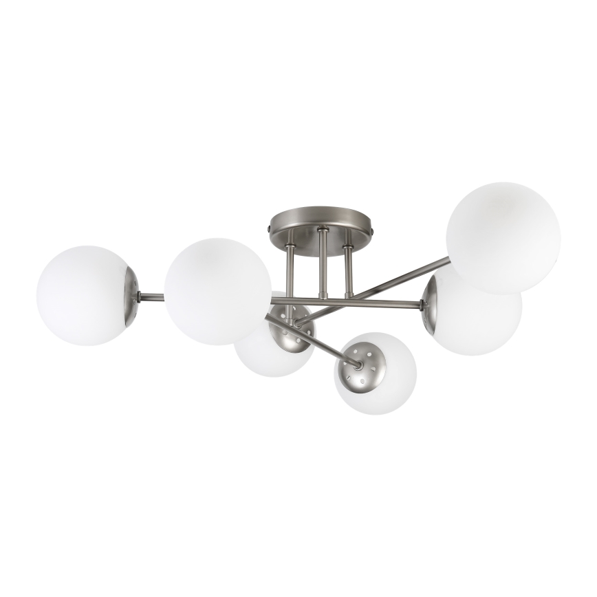 Lustre plafonnier MALENA 6xE14/5W/230V chrome mat/blanc