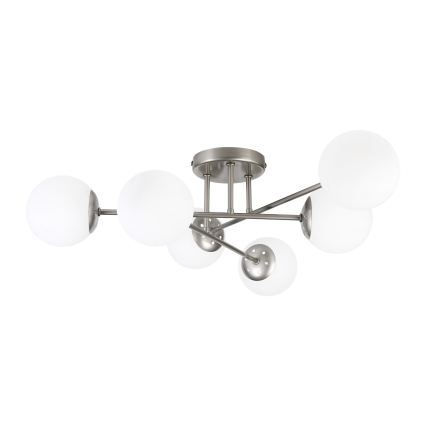 Lustre plafonnier MALENA 6xE14/5W/230V chrome mat/blanc