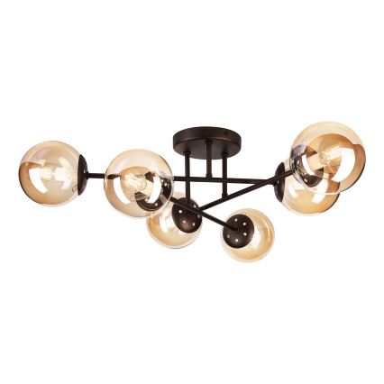 Lustre plafonnier MALENA 6xE14/5W/230V marron/beige fumé