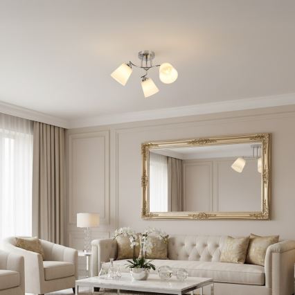 Lustre plafonnier PAFOS 3xE27/15W/230V, chrome brillant