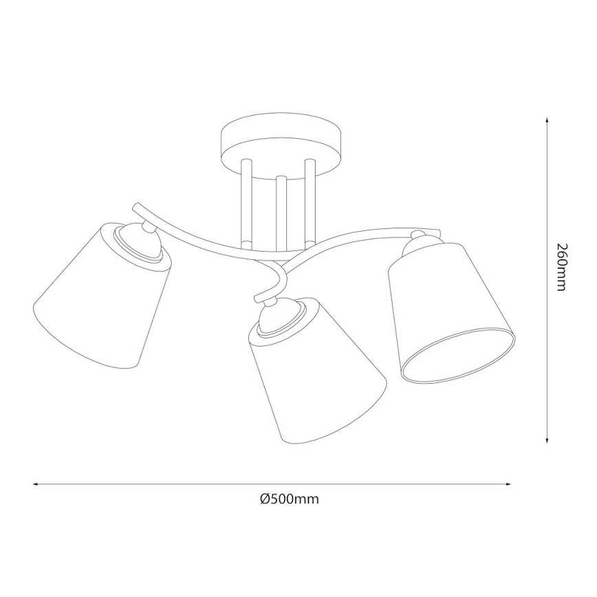 Lustre plafonnier PAFOS 3xE27/15W/230V, chrome brillant