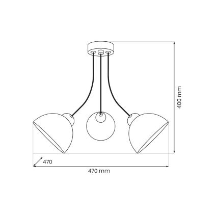 Lustre plafonnier QUEEN 3xE27/15W/230V noir
