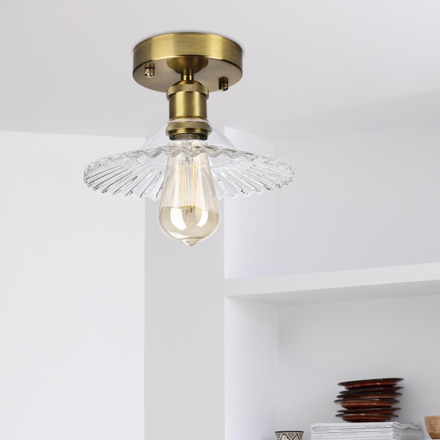 Lustre plafonnier TRISH 1xE27/15W/230V doré/transparent
