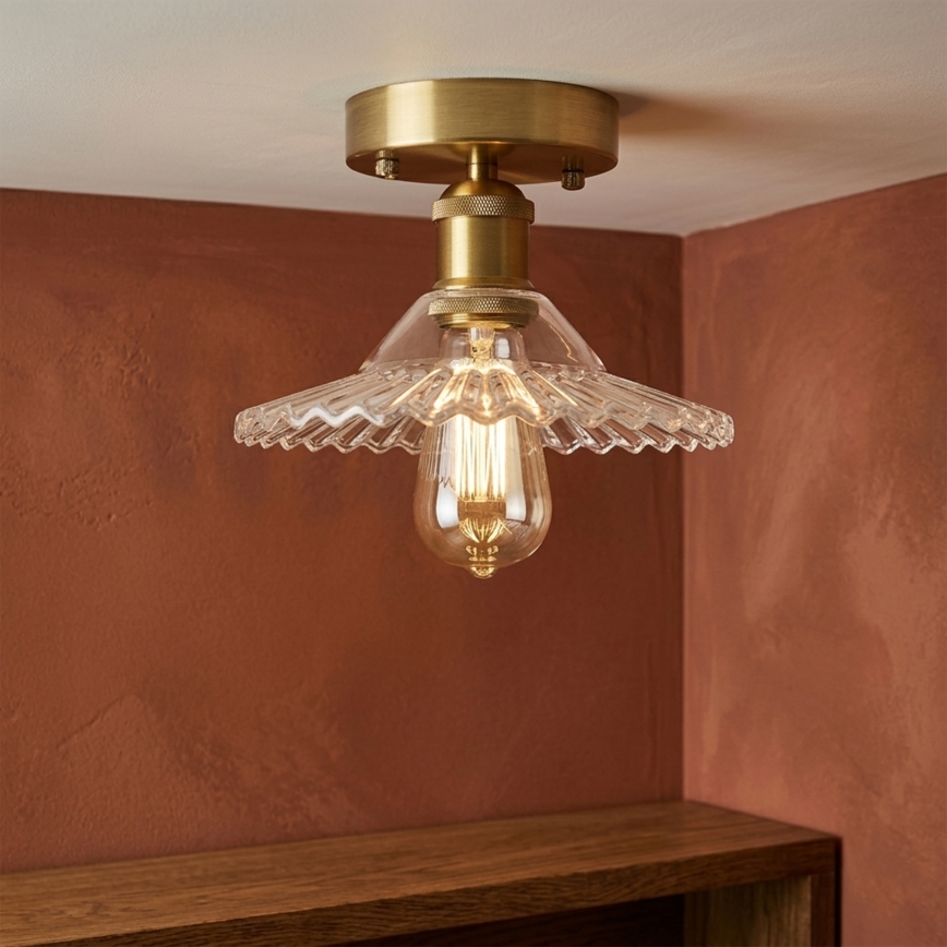 Lustre plafonnier TRISH 1xE27/15W/230V doré/transparent